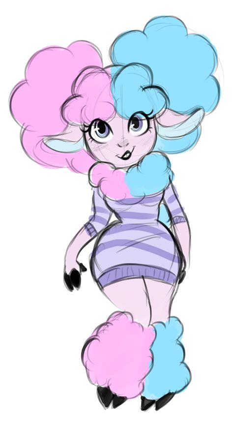 Sadface Art — I Wanted To Draw A Cotton Candy Sheep Girl