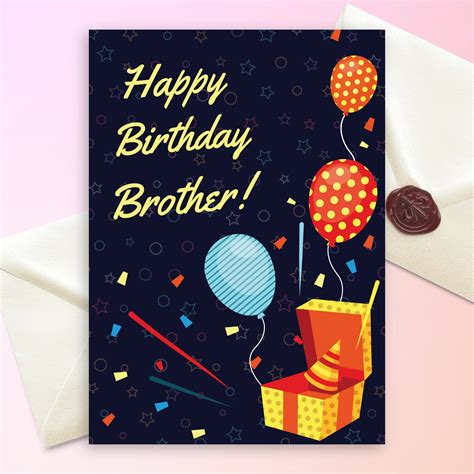 surprise box birthday card  brother template editable