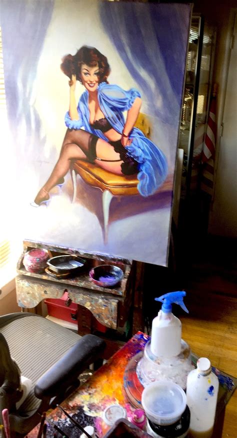 Gil Elvgren UNVEILING Original NUDE Painting Pin Up Blonde See Etsy UK