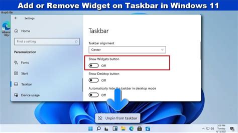 How To Add Or Remove Widgets Button On Windows 11 Taskbar Youtube