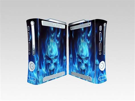 256 Blue Fire Vinyl Skin Sticker Protector For Microsoft Xbox 360