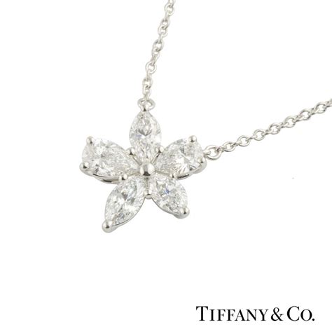 Tiffany Co Platinum Diamond Mixed Cluster Victoria Pendant Rich