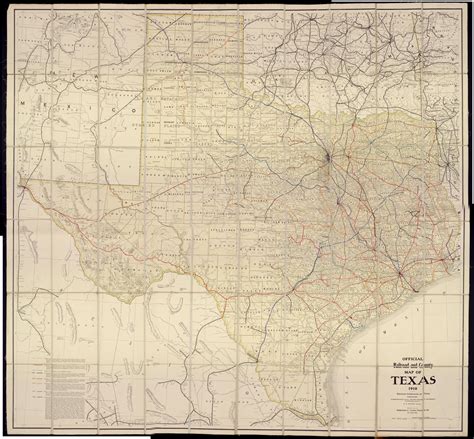 Official Railroad And County Map Of Texas Side 1 Of 2 The Portal To