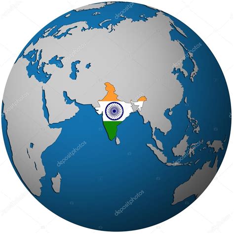 India On Globe Map Stock Photo By ©michal812 25716415