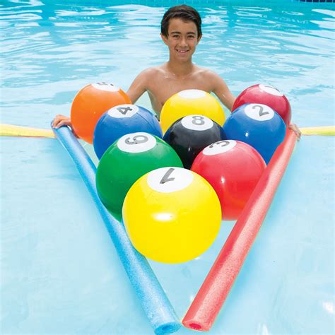 Swim Ways Blow Up Billiards Is A Set Of Ten Inflatable 8 Inch Billiard Balls That Allow You To