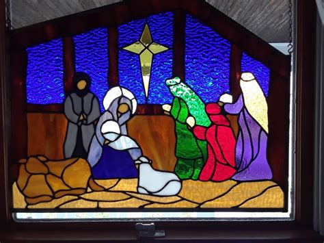 Stained Glass Nativity Etsy