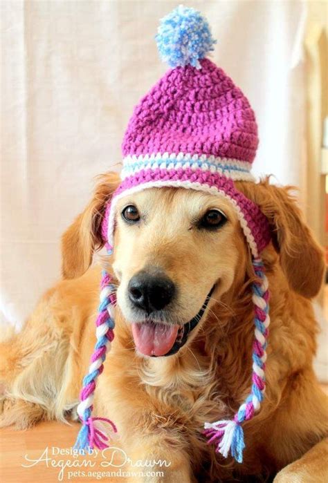 Dog Hat Ear Flap Dog Hat Dog Beanie Pom Pom Hat For Dogs Etsy Dog
