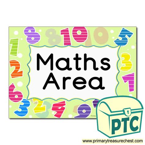 Maths Area Sign For The Classroom Early Years Classroom Posters