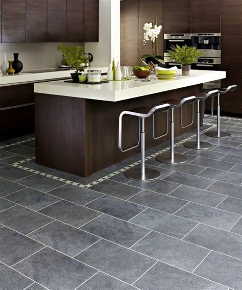 Each of the black design on the white tile are. Best 15+ Slate Floor Tile Kitchen Ideas - DIY Design & Decor