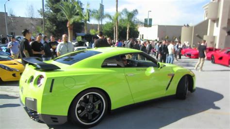 Lime Green Nissan Gt R W Rev Hard Acceleration Youtube