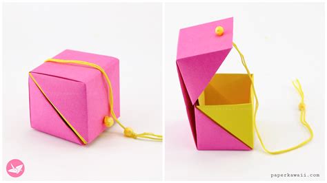 Hinged Origami Box Cube Version Tutorial Paper Kawaii