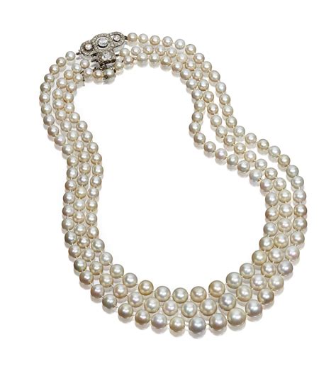 Three Antique Natural Pearl And Diamond Necklaces Christies