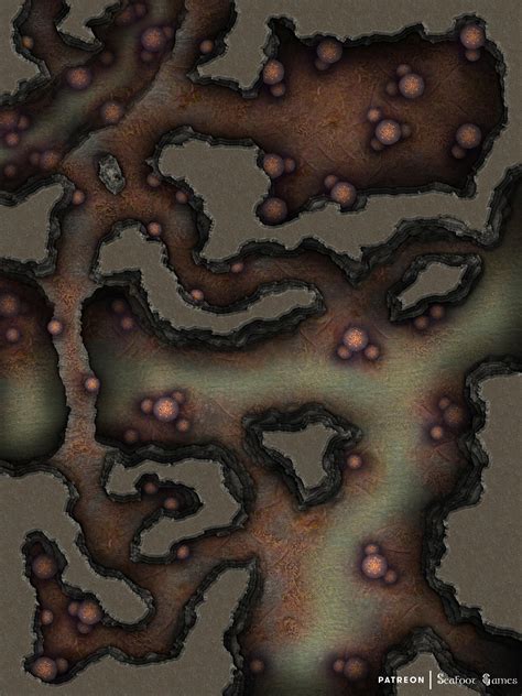 Battlemap 40x30 2880x2160px Cave Oc Fungal Caverns Rfantasymaps