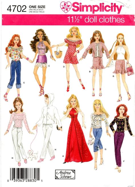 Patterns And Instructions For Wardrobe For Barbie And Other 11 1 2 Fashion Dolls Designed By