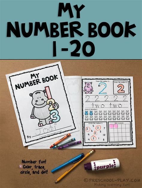 Printable Number Book Preschool Play
