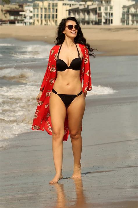 Natasha Blasick Spotted In A Black Bikini While Having Fun On The Beach In Malibu California