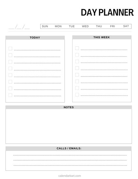 Daily Calendar Template Printable Printable Template Calendar