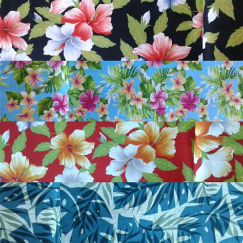 Red floral Hawaiian Fabric Multi-color Floral Hawaiian Print | Etsy | Hawaiian fabric, Hawaiian ...