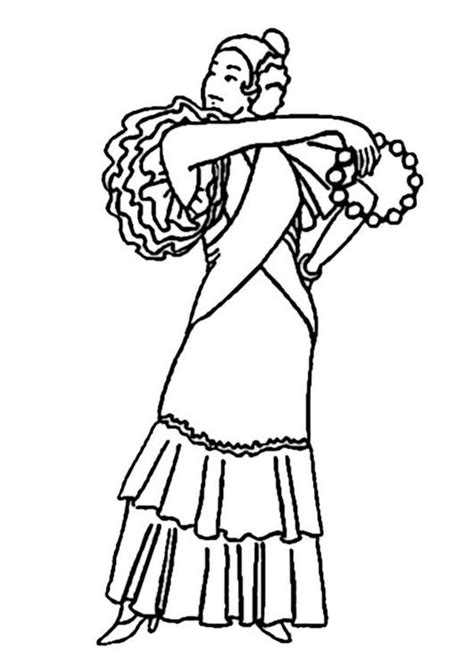 coloring page flamenco dancer  printable coloring pages img