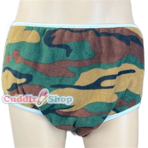 Cuddlz Green Camouflage Fleece And White Adult Terry Towelling Etsy