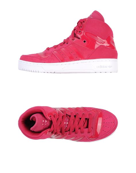 Adidas Hightops Trainers in Pink (Fuchsia) | Lyst