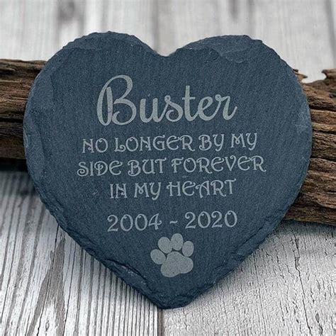 Personalised Quote Pet Dog Heart Slate Gravestone Memorial Plaque Grave