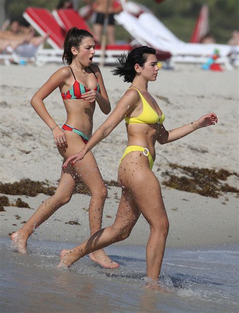 Dua Lipa In Bikini At A Beach In Miami Hawtcelebs
