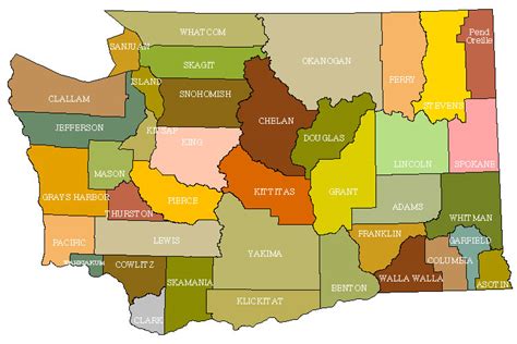 Counties In Washington State Map Map