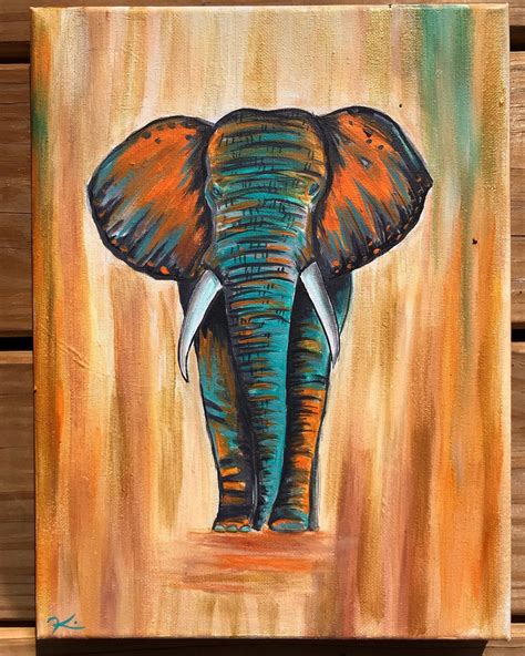 Elephant Painting Canvas Elephant Artwork Elephant Drawing Cute