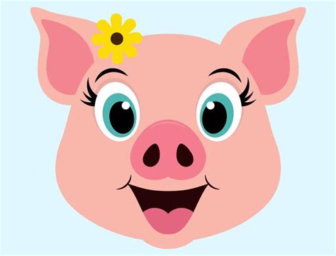 Cute Pig Svg Cut Files Pigs Clipart Pig Face Clip Art Etsy