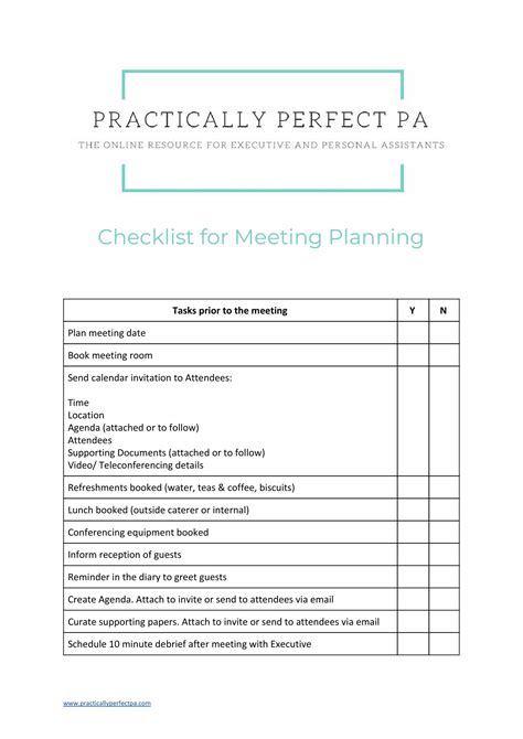 Checklist For Meeting Planning Meeting Planning How To Plan Checklist