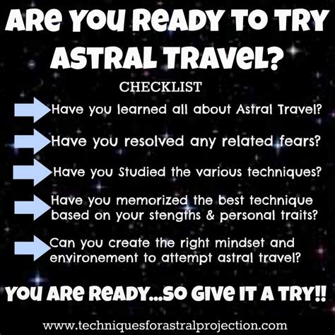 Astral Travel Checklist See If You Are You Ready To Try Techniquesforastralprojection