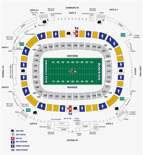 Baltimore Ravens Stadium Map M T Bank Diagrams Ravens Stadium Seating