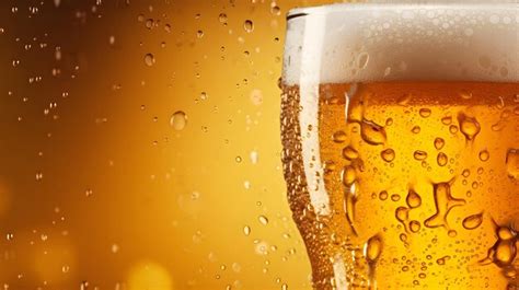 Premium Ai Image Closeup Glass Of Beer With Brewing Bubble