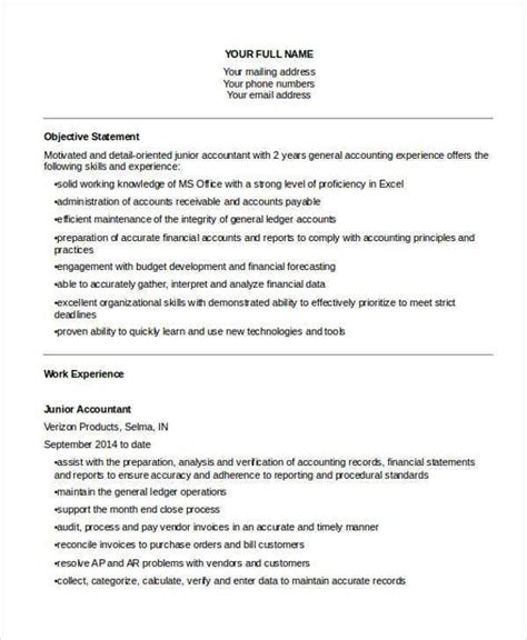 Sample resume objectives accounting clerk valid accounting job. Junior Accountant Resume Sample Pdf - BEST RESUME EXAMPLES