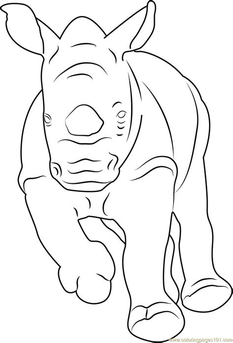 Baby Rhino Pages Coloring Pages