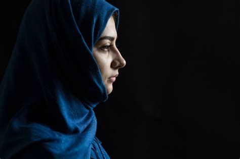 A Close Up Of A Sad Muslim Girl In A Hijab Portrait Of A Beautiful