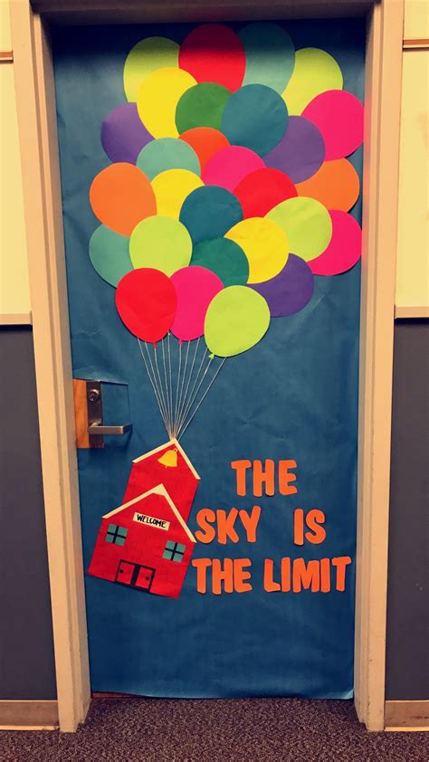 The Sky Is The Limit Classroom Door Decoration Up Balloons Welcome Door