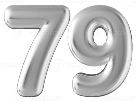 Silver 3d Number 79 36304430 Png