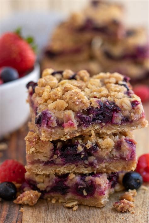 Mixed Berry Oatmeal Crumble Bars Wine A Little Cook A Lot