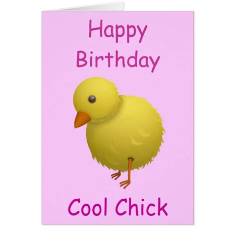 Happy Birthday Cool Chick Cartoon Birthday Card Zazzle