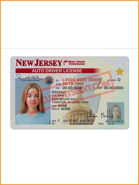 New Jersey Drivers License Template Documents Edit