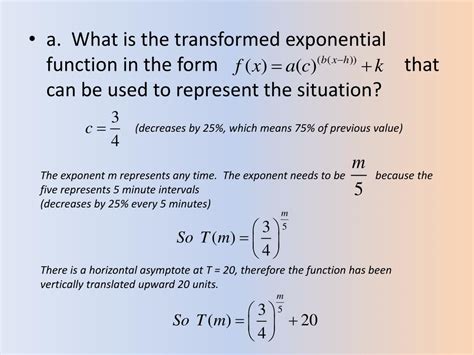 Ppt Transformations Of Exponential Functions Powerpoint Presentation