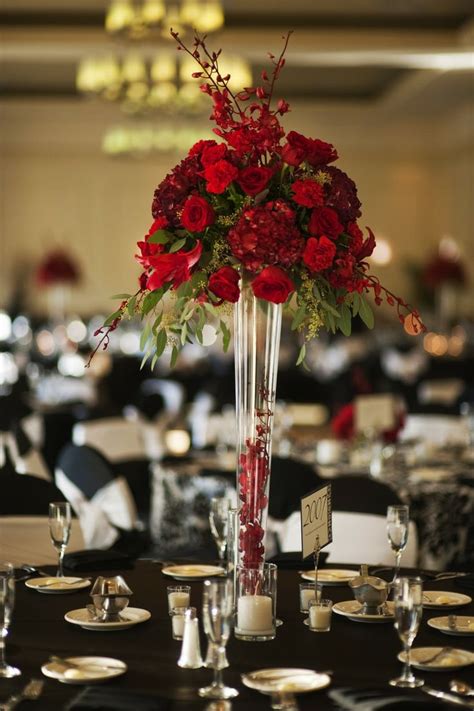 Pin By Beautiful Blooms By Jen On Wedding Red Centerpieces Wedding