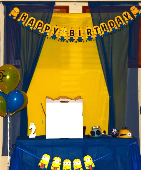 Minion Themed Backdrop Minion Theme Minion Birthday Party 2nd