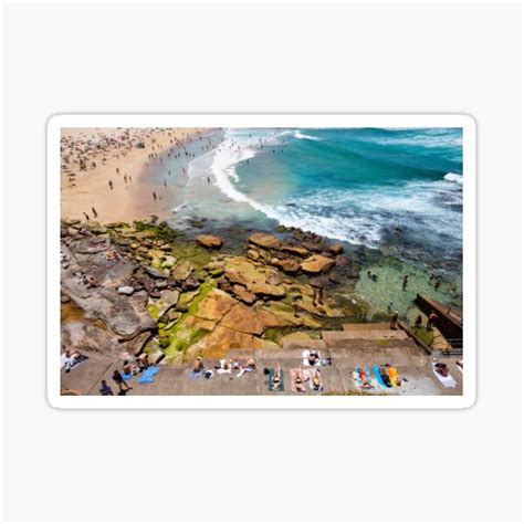 Aerial View Sunbathers Bondi Beach Sticker For Sale By Martinberry