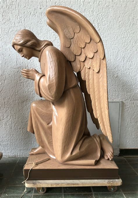 Custom Wood Carved Kneeling Adoring Angels X