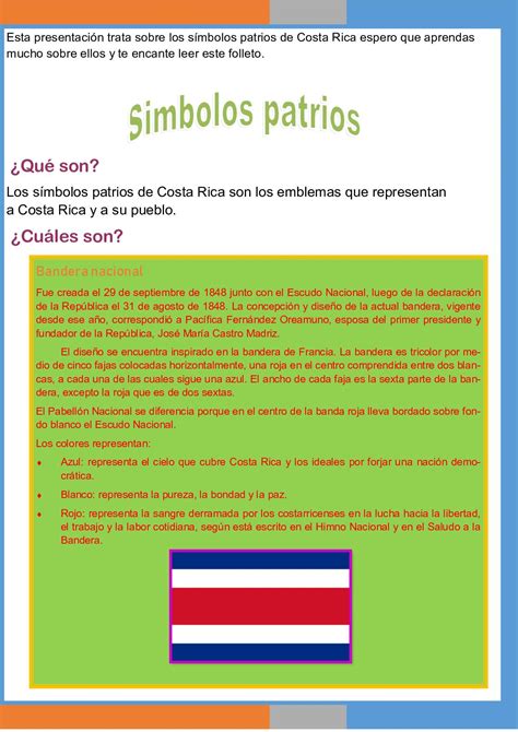 Simbolos Patrios De Costa Rica Calam O Simbolos Patrios De Costa The