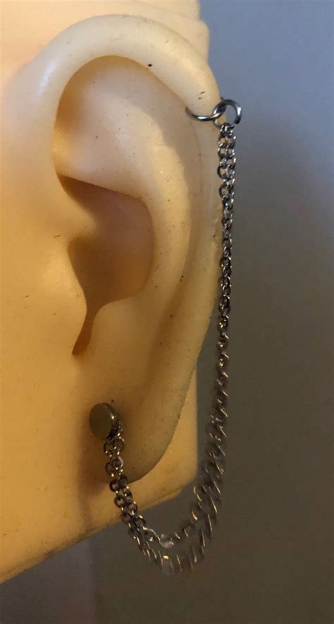 Helix To Ear Lobe Piercing Chain Helix To Lobe Chain Etsy UK