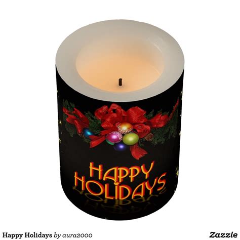 Happy Holidays Flameless Candle Candles Christmas Candles Happy